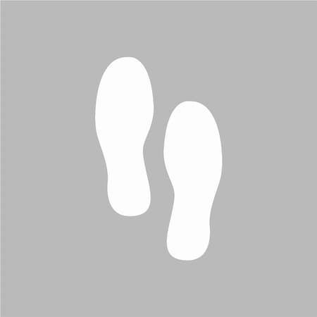 5S Supplies 5S Corner Markers, 3 1/2 in W., 9 1/2 in L., 0.003 in Thickness, 25 PK VSF-FOOTPRINTS-WHITE